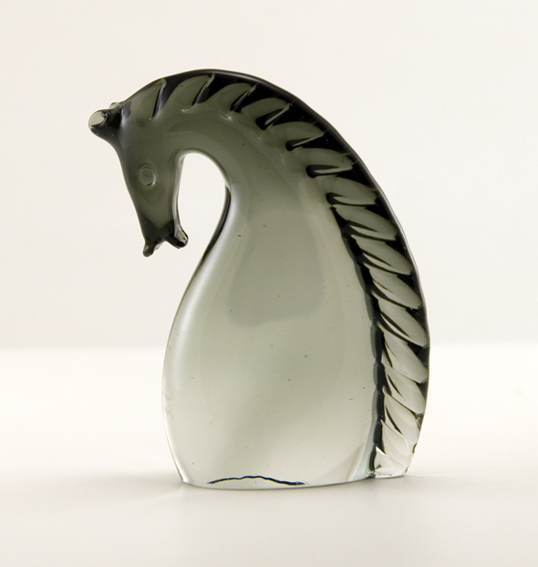 Murano Art Glass Horse Head with Label
