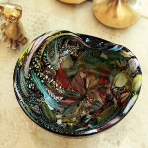 Tutti Frutti Clam Bowl Murano Art Glass