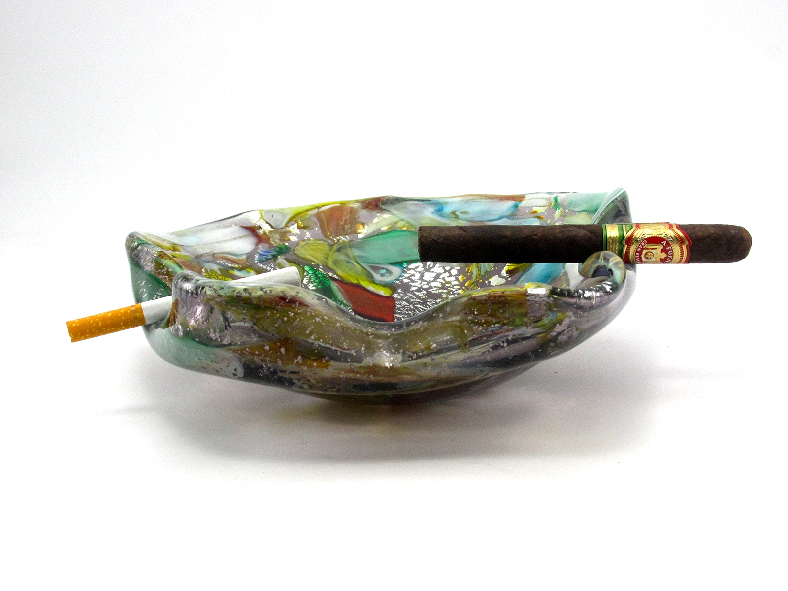 AVeM Glass Oyster Shell Tutti Frutti Bowl 1950's Murano - Image 3