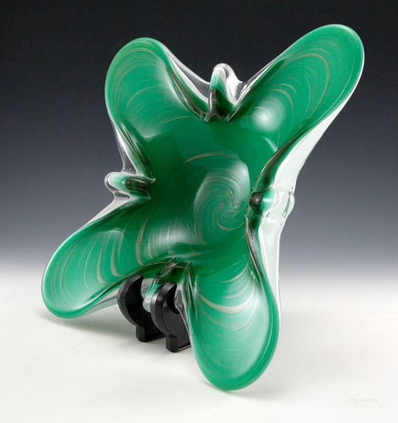 Fratelli Toso Murano Glass Vortex Butterfly Bowl - Image 3