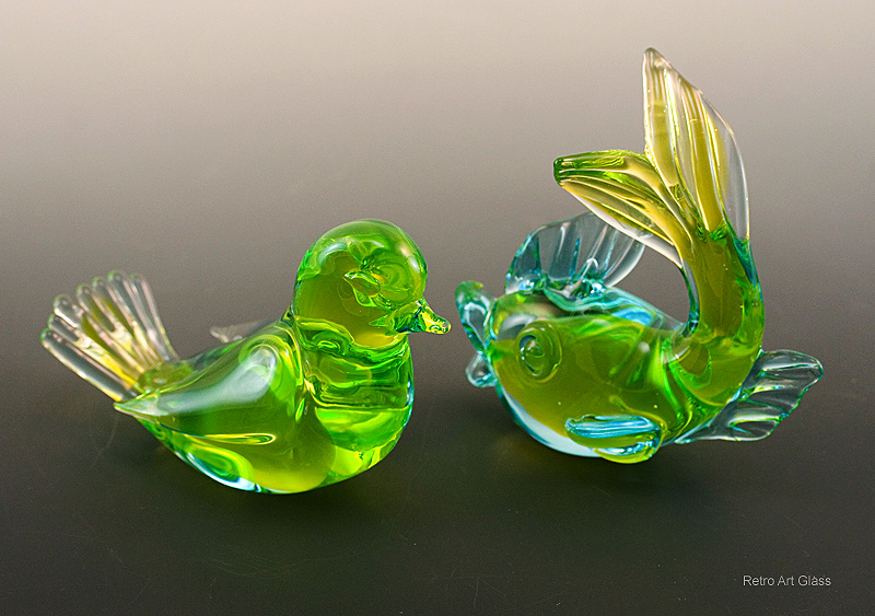 Murano Glass Figurines Gold Fish and Bird - Image 6