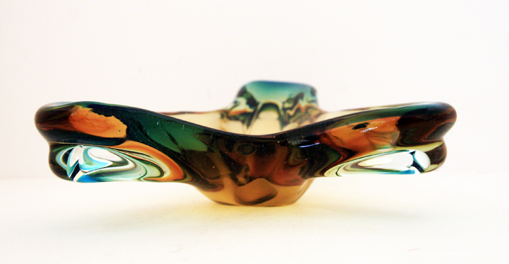 Freehand Trefoil Sommerso Bowl Murano Glass - Image 3
