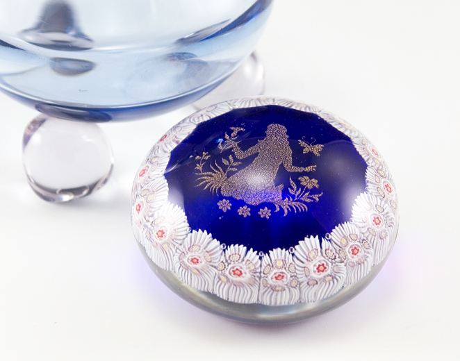 Murano Glass Paperweight with Millefiori and Gold Dust Female - Image 2