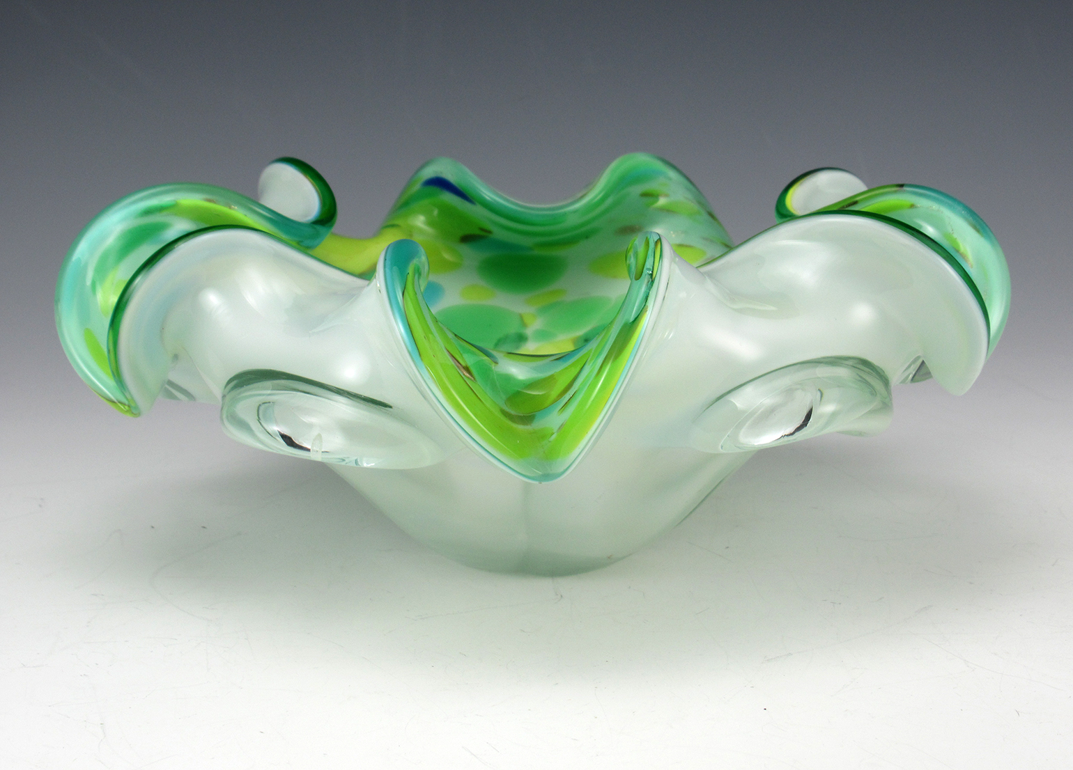 Hand-Made Murano Art Glass Confetti Cased Bowl