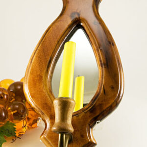 Myrtlewood Mirror Candlestick Holder Made in USA