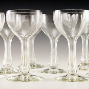 Old Morgantown Hollow Stem Optic Panel Crystal Stemware Set of 8