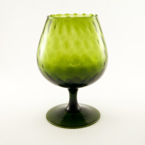 Olive Green Optic Brandy Snifter Vase