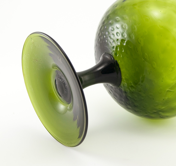 Olive Green Optic Brandy Snifter Vase - Image 3