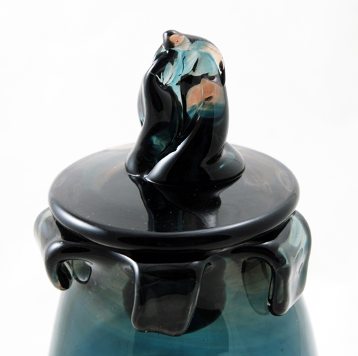 Organic Style Blown Glass Jar Signed Carter - Image 2