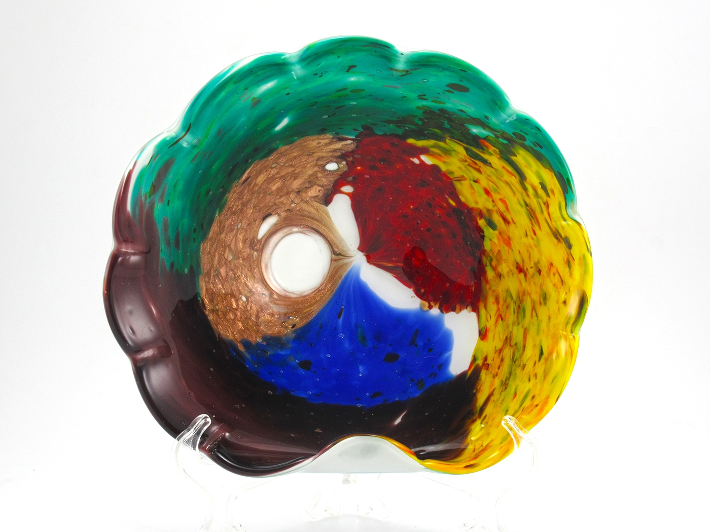 Dino Martens Oriente by Toso Cased Art Glass Bowl