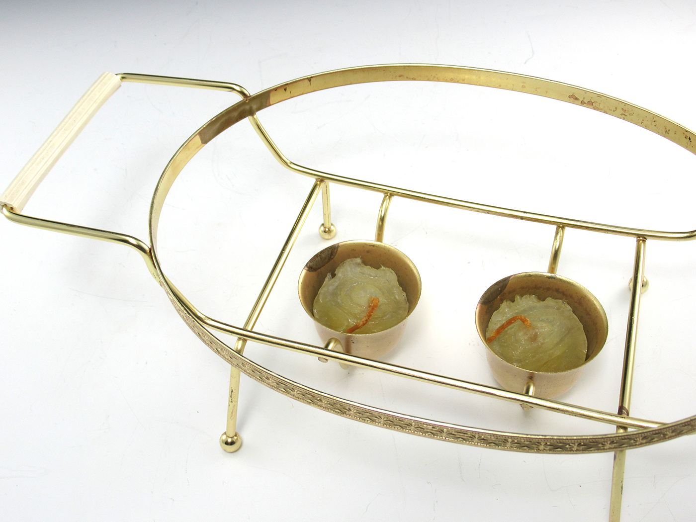 Vintage Fire-King Server and Twin Candle Warmer Unused - Image 5