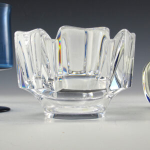 Orrefors Crystal Corona Occasional Bowl with Engraved Signature