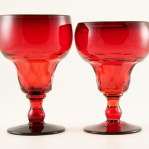 Pair of Early Fenton Art Glass Moonstone Wine Goblets
