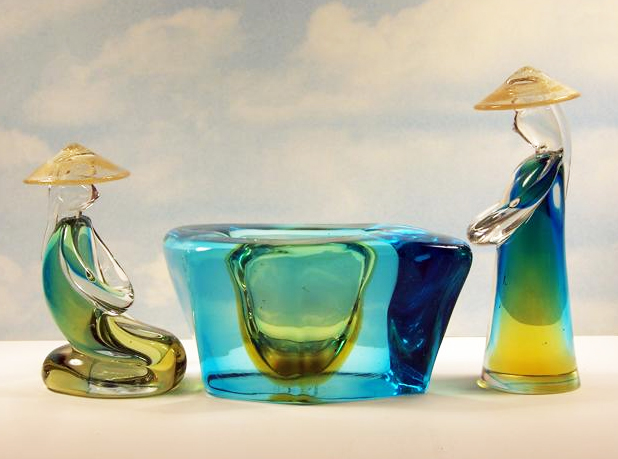 Italian Sommerso Glass Oriental People - Image 3