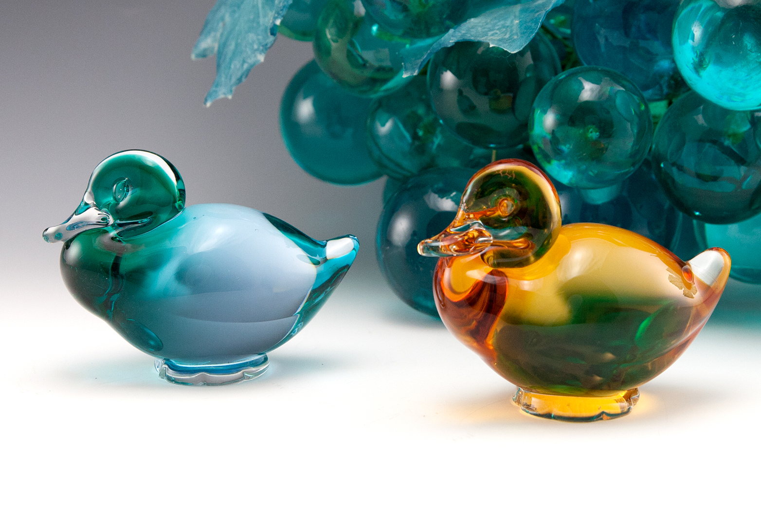 Pauly & C Glass Duck Set w/Label Vintage Italian - Image 6