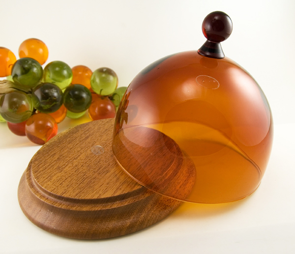 Large Retro Modern Italian Glass Domed Server
