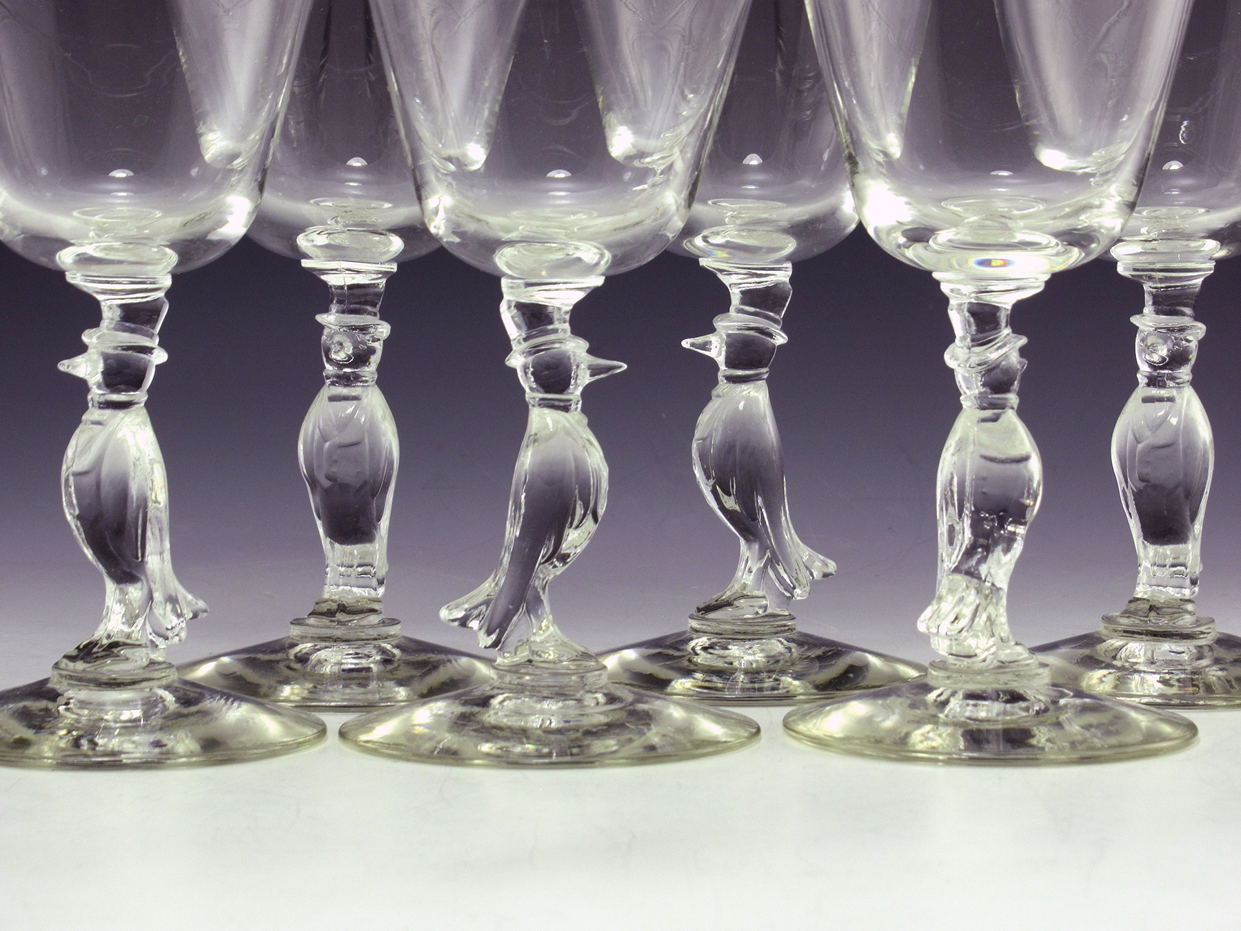 Morgantown Cocktail Stemware Old Crow 1950s Set 6