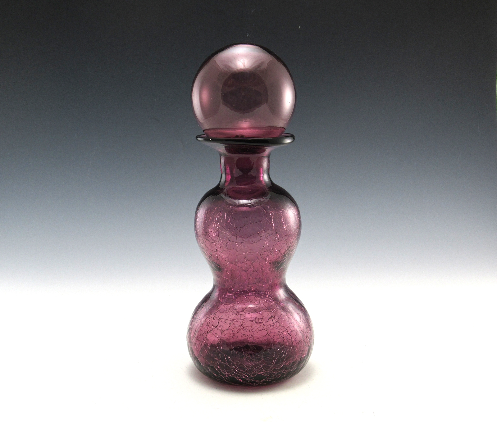 Home Decor Vintage Bubble Bottle Amethyst Crackle Glass - Image 3