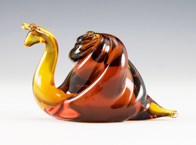 Large Vintage Snail Pilgrim Art Glass