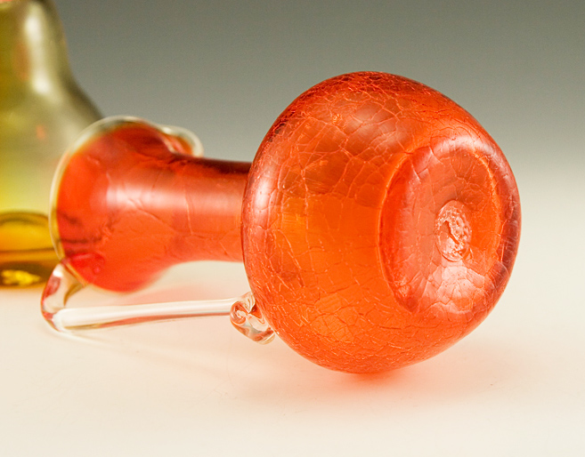 Tangerine Crackle Glass Cruet Pitcher by Pilgrim - Image 3