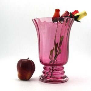 Large Vintage Cranberry Glass Vase by Pilgrim, USA