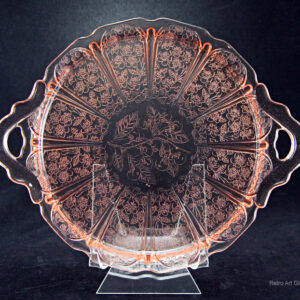 Pink Depression Glass Cherry Blossom Serving Tray