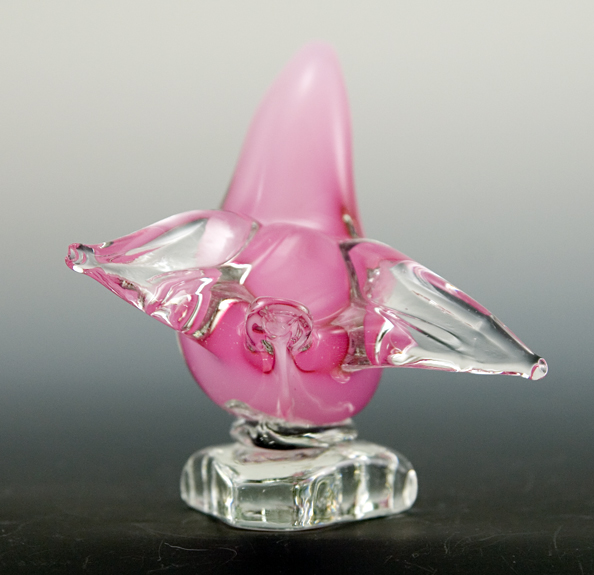 Pink Opaline Murano Art Glass Bird Figurine - Image 2