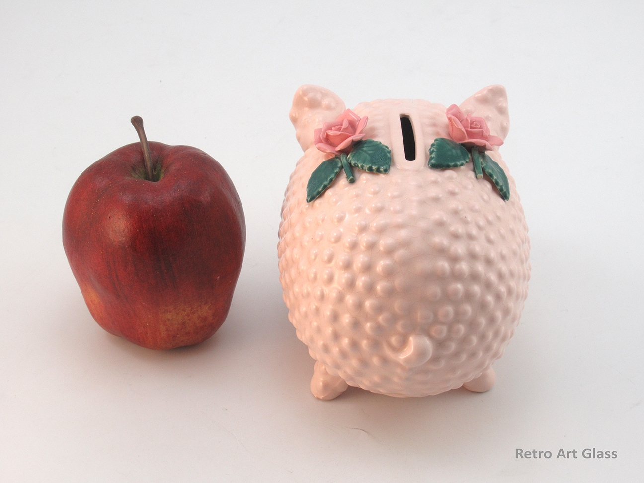 Pink Piggy Bank Retro Mid-20th Century in Perfect Condition with Label - Image 6