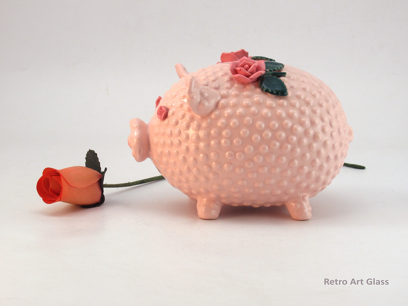 Pink Piggy Bank Retro Mid-20th Century in Perfect Condition with Label - Image 2