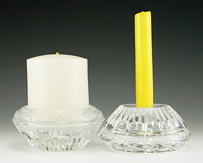Princess House Crystal Reversible Candle Holders