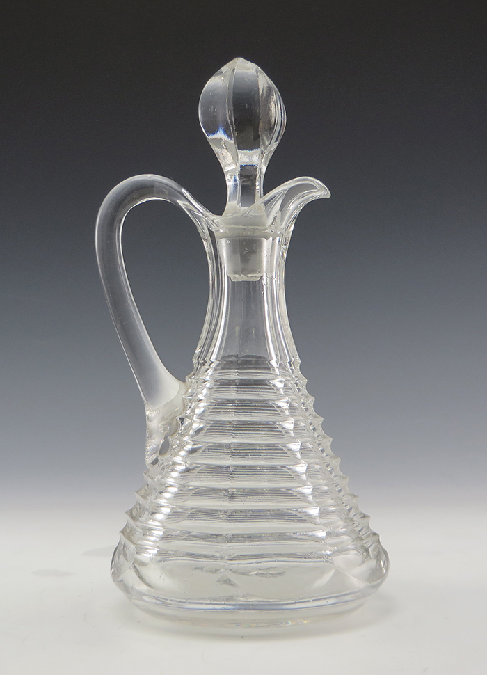 Heisey Prison Stripe Pattern Antique Crystal Cruet Rare - Image 2