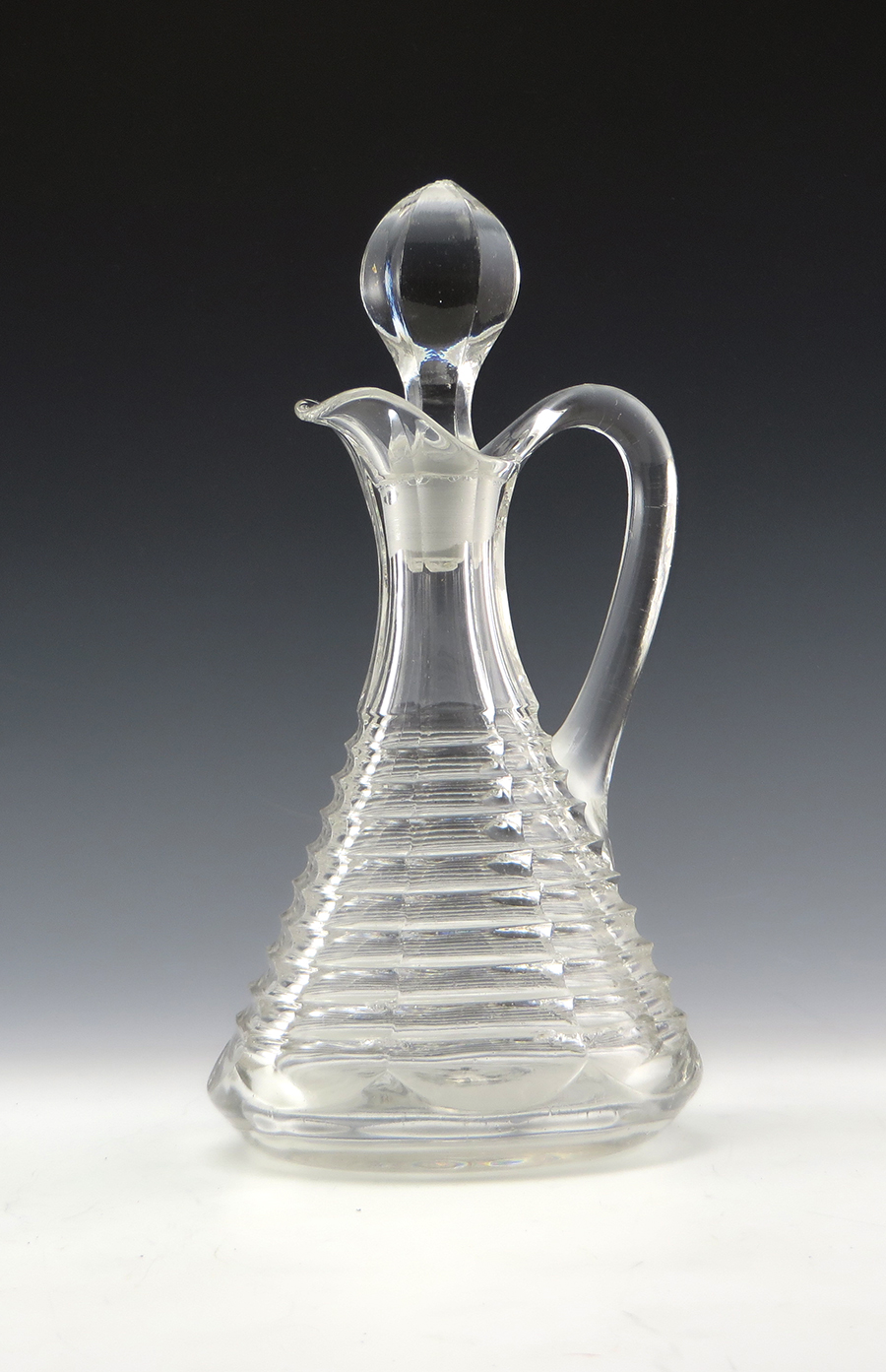 Heisey Prison Stripe Pattern Antique Crystal Cruet Rare