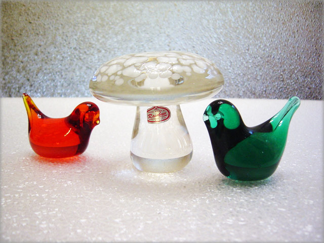 Rainbow Art Glass Mushroom