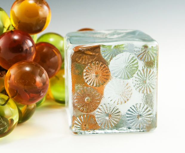 Rare Blenko Art Glass Ice Block Bookend - Image 3