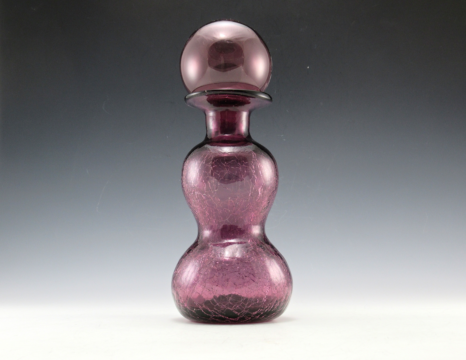 Home Decor Vintage Bubble Bottle Amethyst Crackle Glass