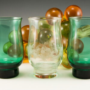 Retro Christmas Glass Vase Candle Holder Set