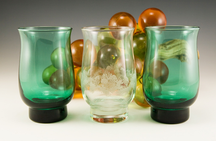 Retro Glass Vase Candle Holder Set