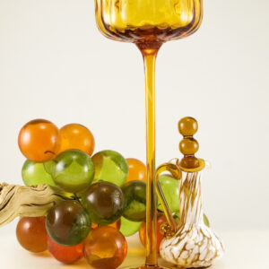 Retro Decor Vintage Italian Glass Tall Goblet Vase