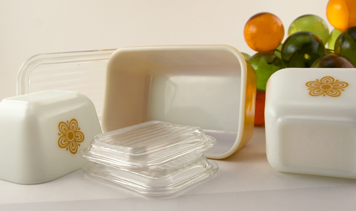 Retro Kitchen Vintage Refrigerator Dish Set