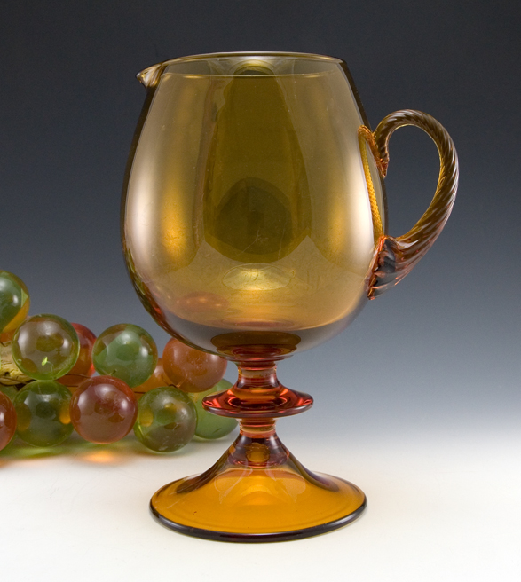 Space Age Decor Tall Hand Blown Glass Pitcher - Image 5