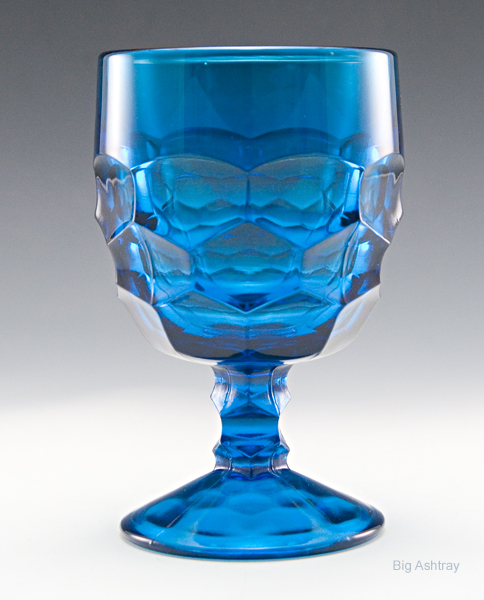 Retro Modern Georgian Bluenique Glass Goblets - Image 2