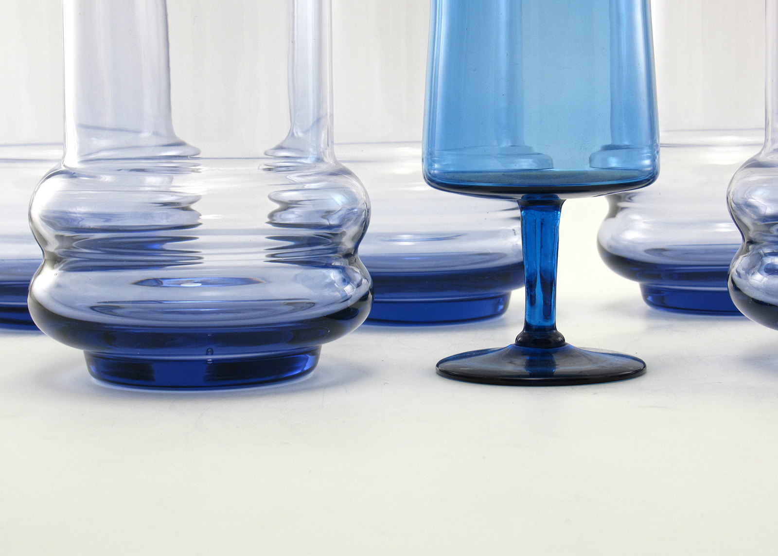 Art Deco Blown Glass Hoop Tumbler Set of 6 - Image 3
