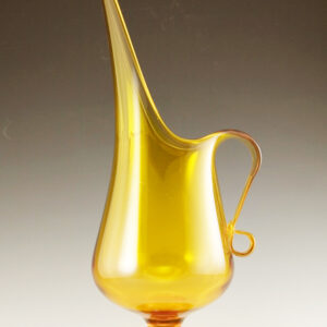 Retro Mod Vintage Art Glass Flower Pitcher