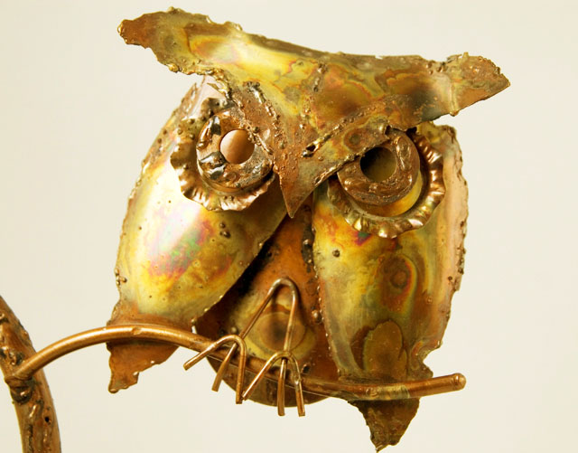 Brass Owl Sculpture Retro Modern Jere Style - Image 3