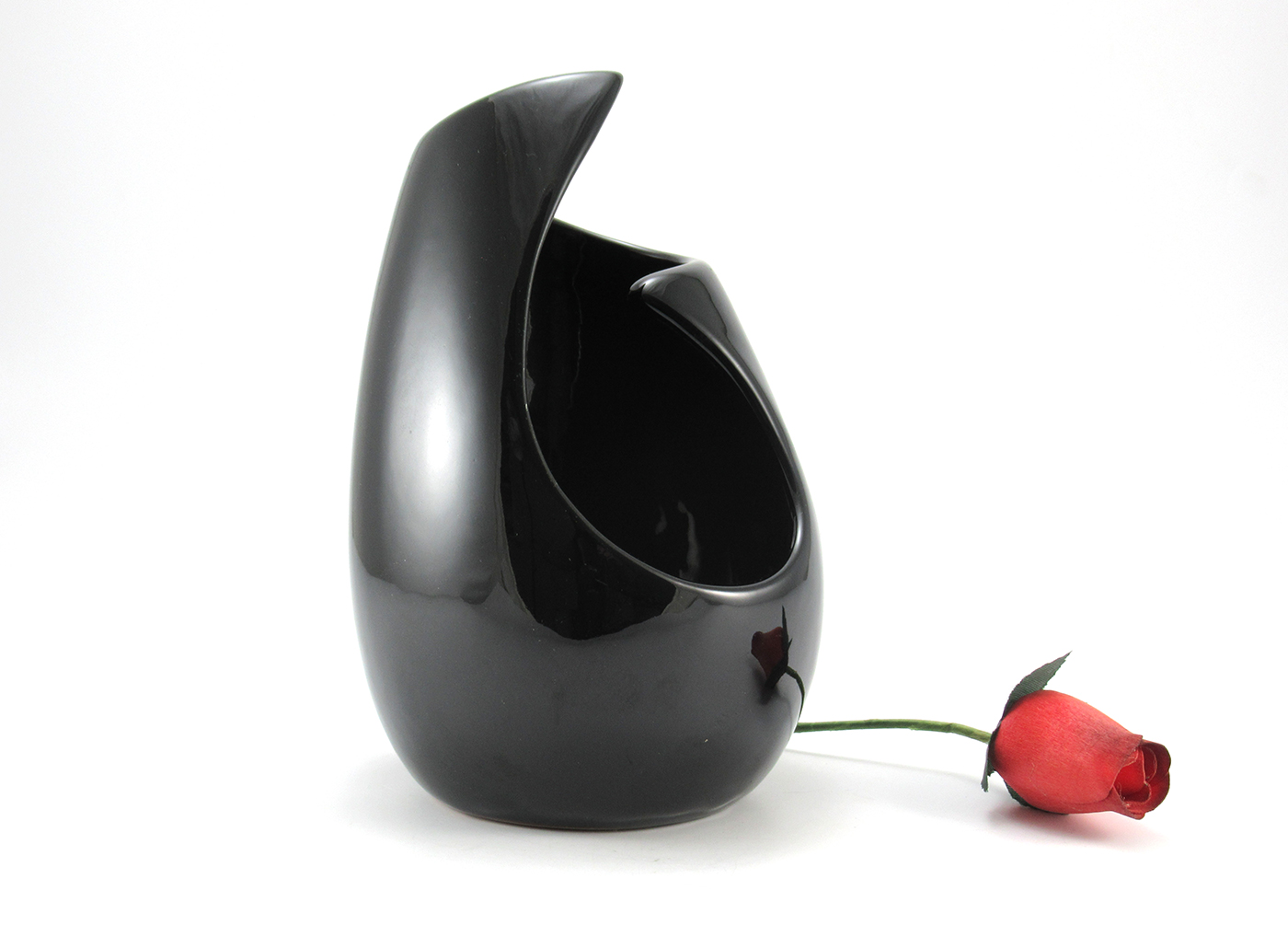 Frankoma Pottery Mid-Century Modern Jet Black Vase