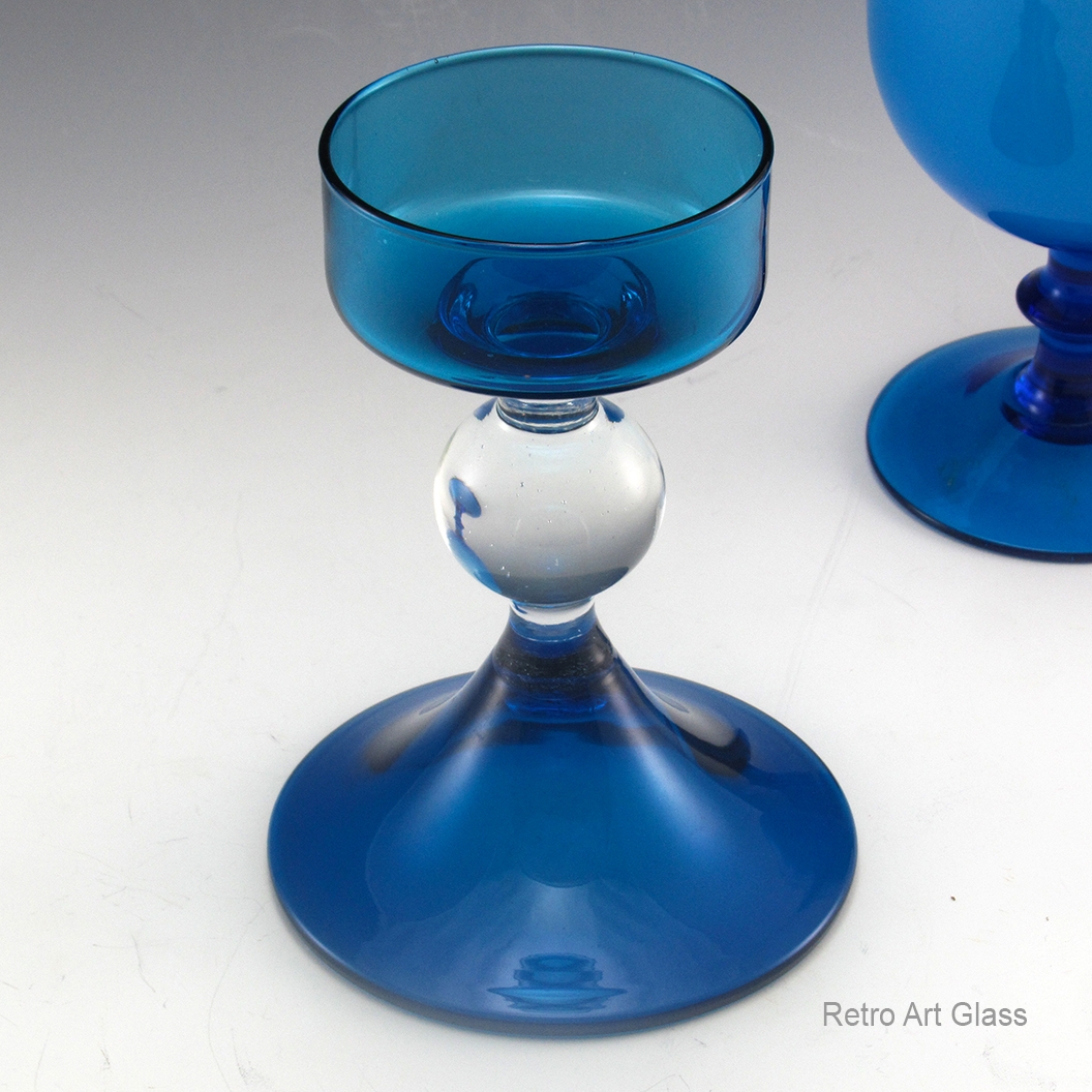Mid-Century Modern Blown Art Glass Candle holder - Image 2