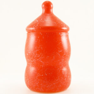 Vintage Glass Canister Jar in Orange Spatter