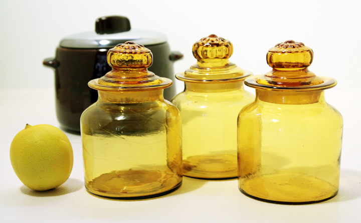 Retro Vintage Glass Mold Blown Canister Set - Image 3