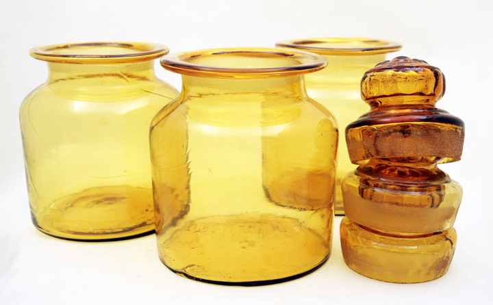 Retro Vintage Glass Mold Blown Canister Set - Image 2