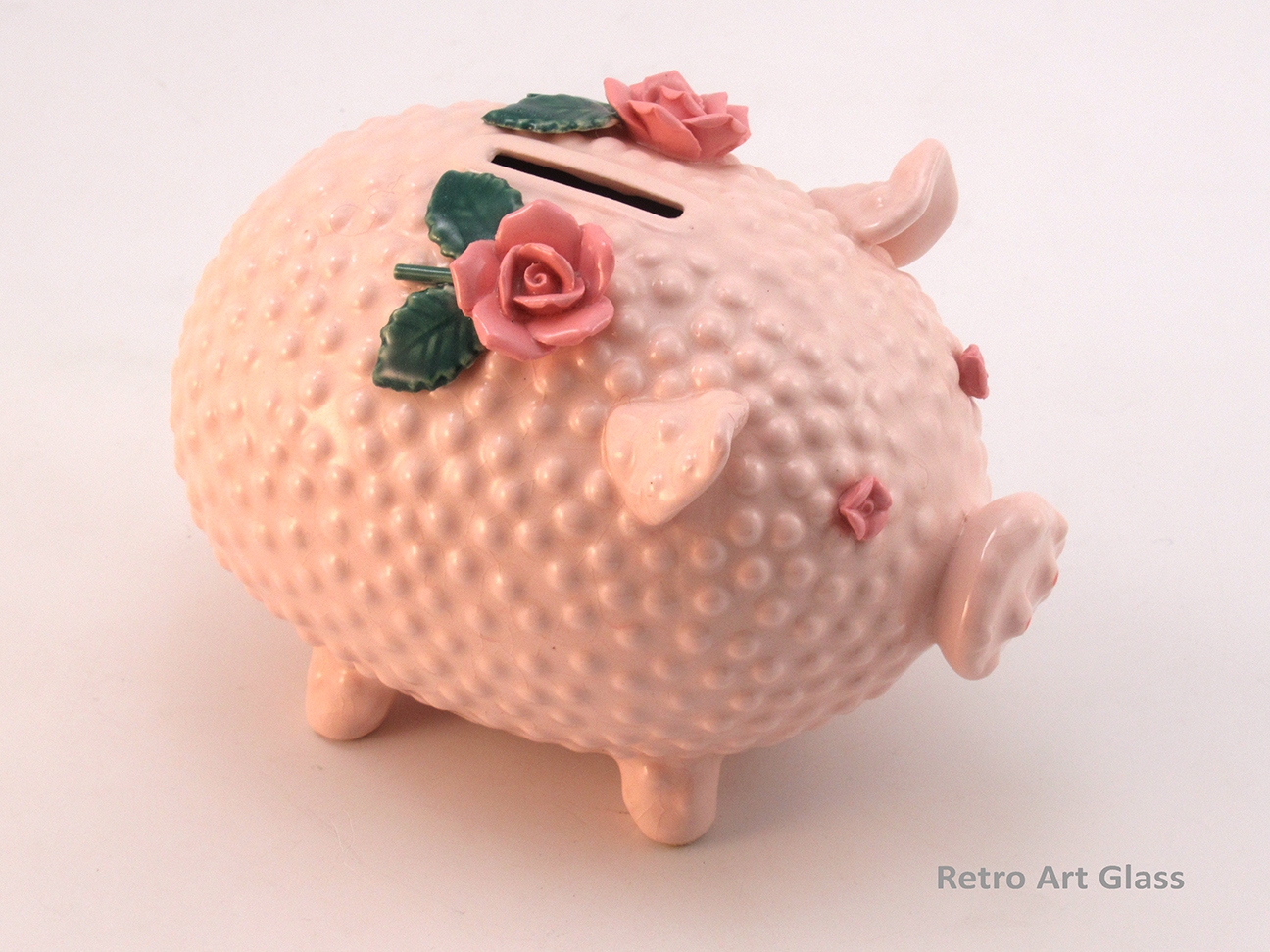 Pink Piggy Bank Retro Mid-20th Century in Perfect Condition with Label - Image 4